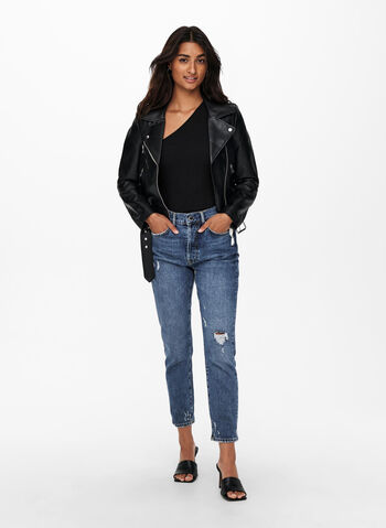 GIACCA VERA DA MOTOCICLISTA IN PELLE SINTETICA, , small