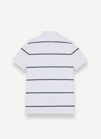 POLO IN PIQU&Eacute; A RIGHE, 01 WHT, small