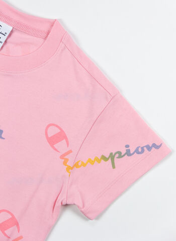 T-SHIRT LOGO ALL OVER COLOR RAGAZZA, PL027PINK, small