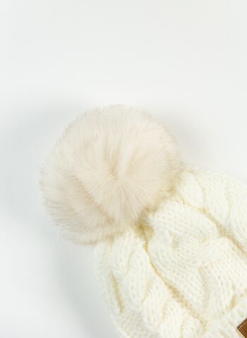 CAPPELLO TRECCIA PON PON RAGAZZA, ECRU, small