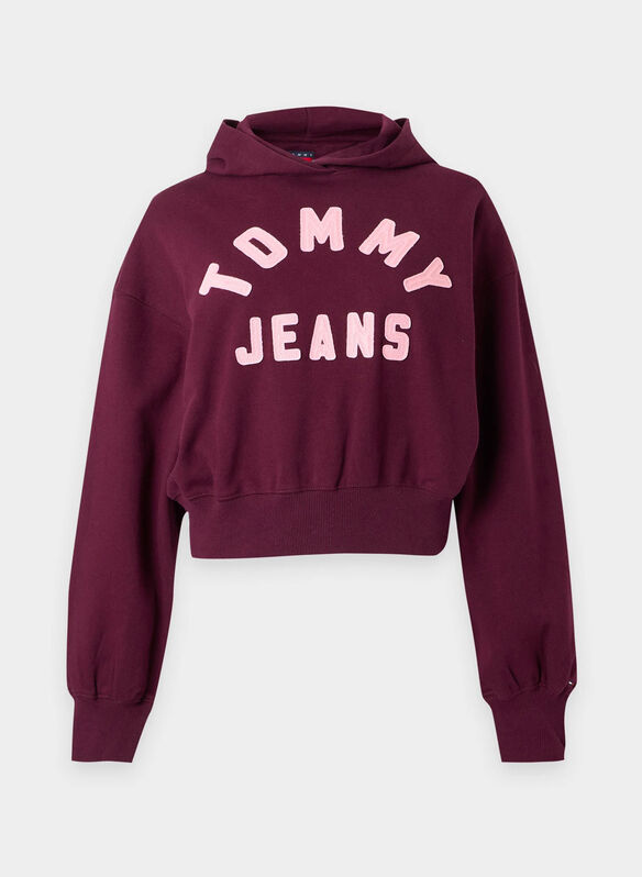 FELPA LOGO RICAMATO HOODIE, V11 BORDO, medium