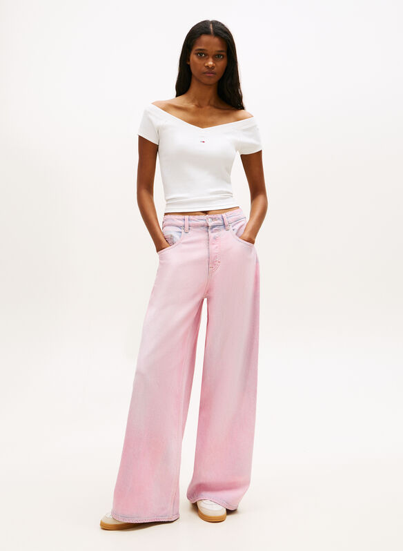 T-SHIRT A COSTE CON SPALLE SCOPERTE, YBL WHT, medium