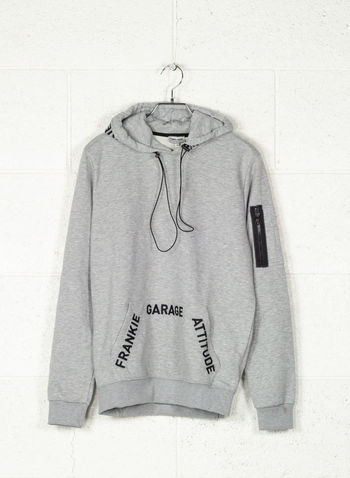 FELPA CON CAPPUCCIO ATTITUDE, GRIGIO, small