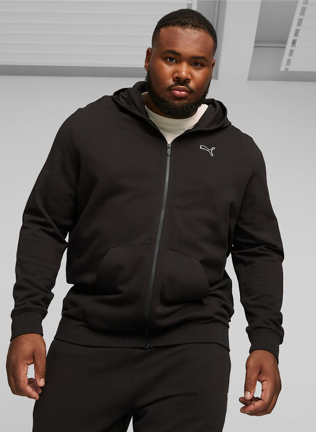 FELPA FULL ZIP BETTER ESSENTIAL, 01 BLK, large