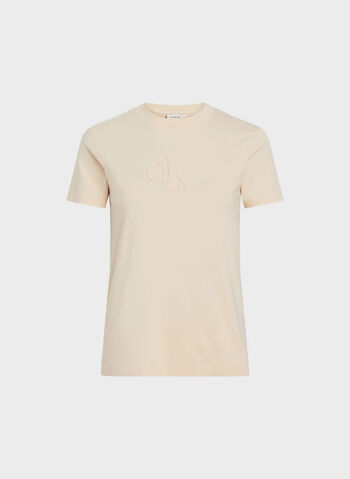 T-SHIRT CON LOGO RICAMATO, AEA BEIGE, small