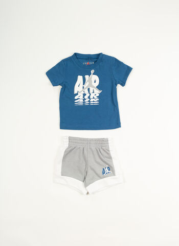 COMPLETO T-SHIRT+ SHORTS JORDAN GALAXI BIMBO, G3A GREY BLUE, small