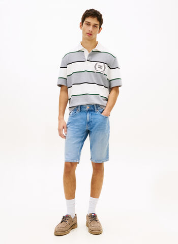 BERMUDA RONNIE IN DENIM CON BAFFATURE, 1A5 DENIM MEDIO, small