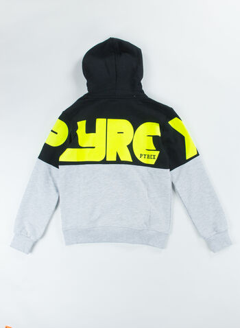 FELPA CON CAPPUCCIO CHIUSO BASIC SUPER RAGAZZO, 110/49 NEROGRIGIO, small