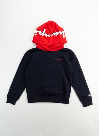 FELPA CON CAPPUCCIO RAGAZZA, BS501NVYRED, small