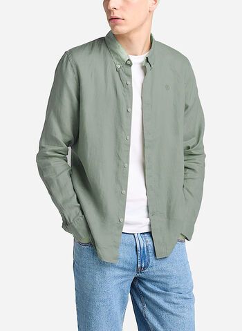 CAMICIA LINO MANICA LUNGA, SALVIA, small