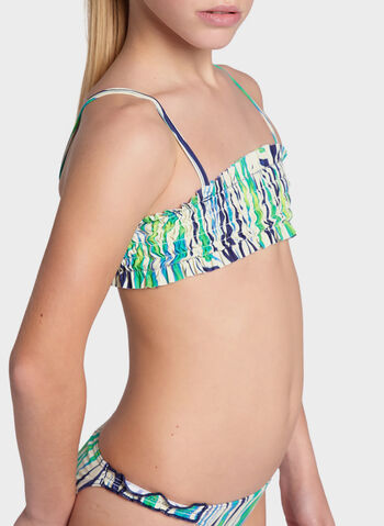 COSTUME BIKINI A FASCIA WATER PRINT MULTISTAMPA RAGAZZA, 601 ZEBRA, small