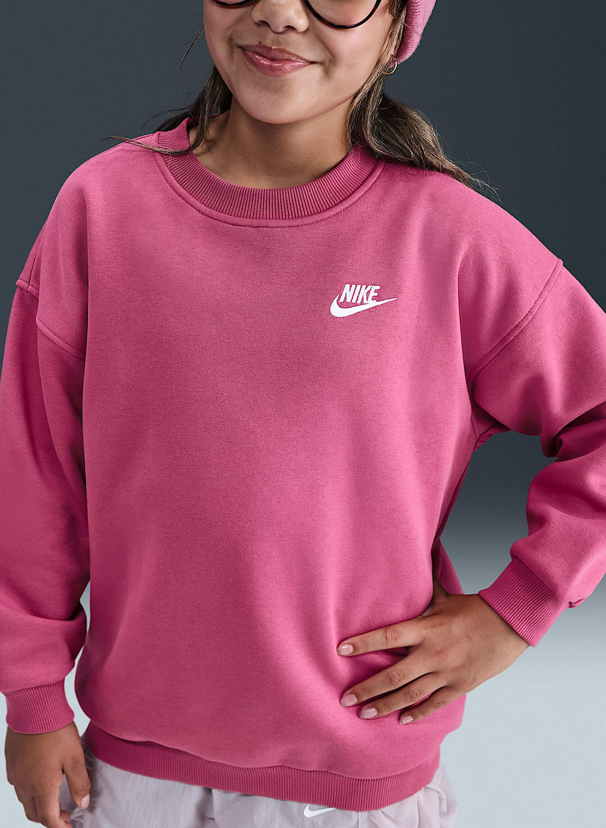 FELPA GIROCOLLO CLUB FLEECE OVERSIZE RAGAZZA