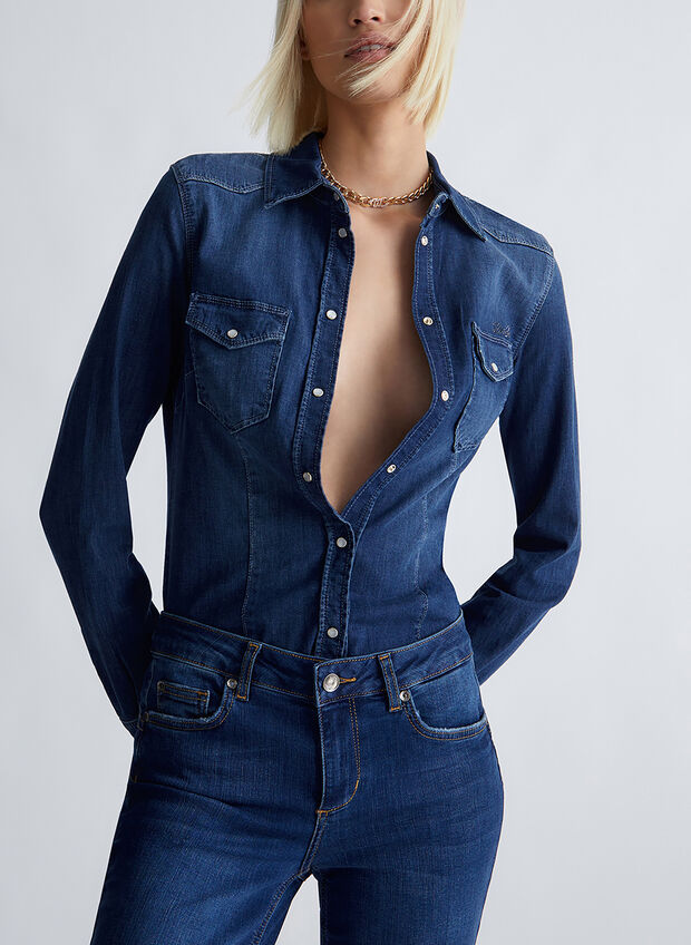 CAMICIA JEANS, 77917 STONE, large