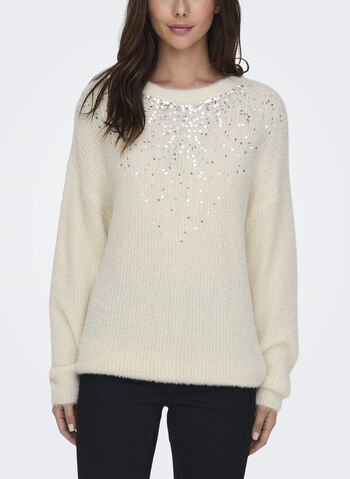 MAGLIONE CLARISSE CON PAJETTE, BIRCH, small