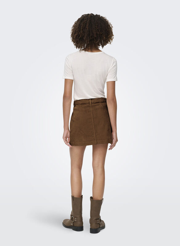 GONNA MINI AMAZI VELLUTO COSTE NOOS, BISON, medium