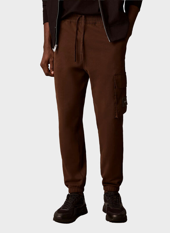 PANTALONE FELPA CARGO BADGE, WFM BROWN, medium