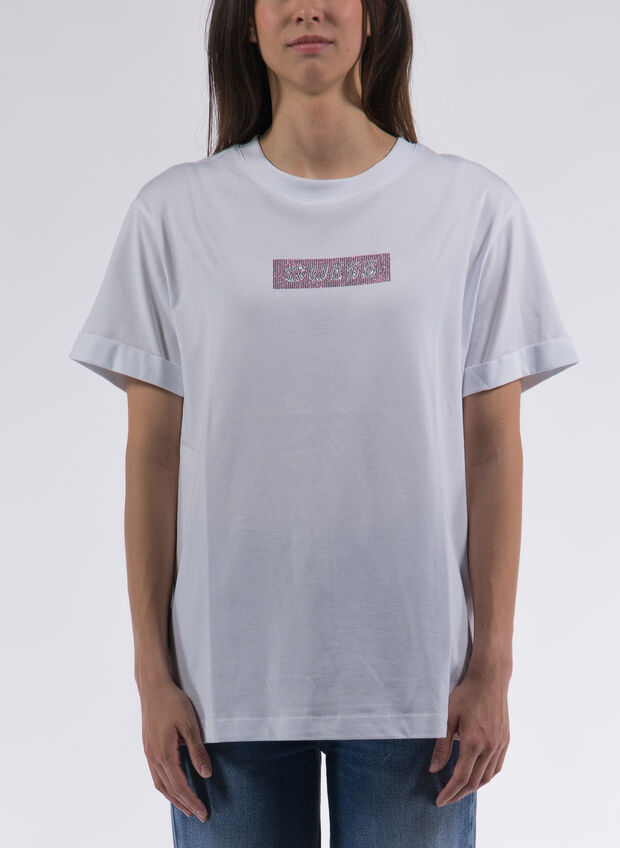 T-SHIRT CON LOGO STRASS, , large