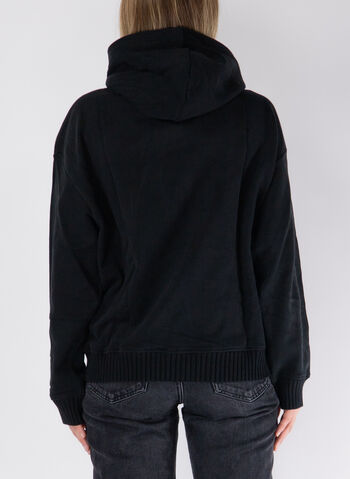 FELPA HOODIE CON RICAMO LOGO, BEH  BLK, small