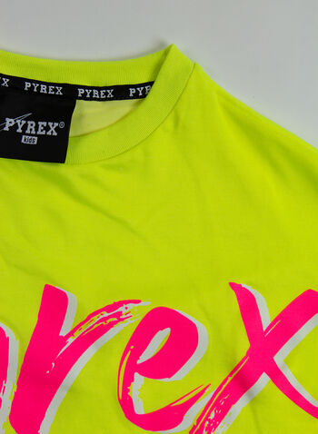 T-SHIRT LOGO FLUO RAGAZZA, 023LIME, small