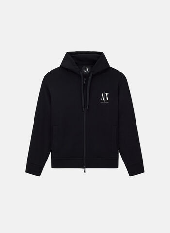 FELPA FULL ZIP ICON CON LOGO RICAMATO, , small