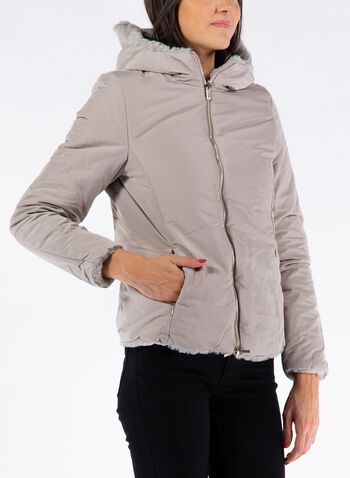 GIACCA NAIDA REVERSIBILE IN ECO PELLICCIA CON IMBOTTITURA ECOLOGICA, 946GXP SILVERGREY, small