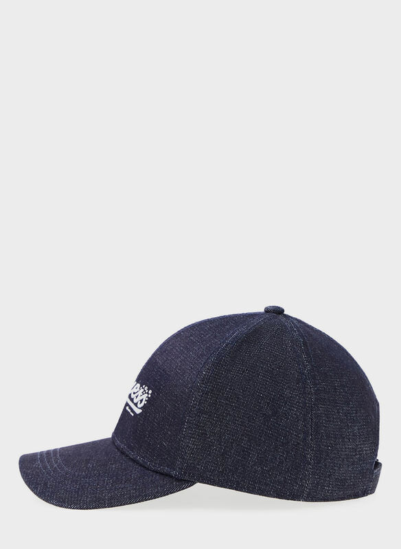 Cappello scritta logo, BLU DENIM, medium