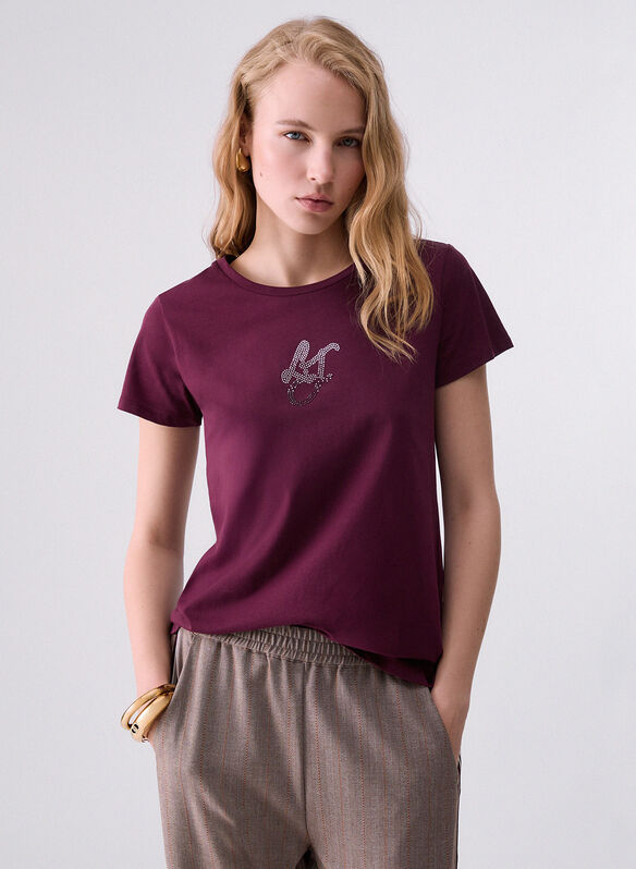 T-SHIRT LOGO, L9624 BORDEAUX, medium