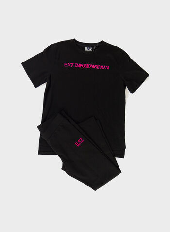 T-SHIRT+LEGGINGS LOGO RAGAZZA, UC001 BLKFUX, small