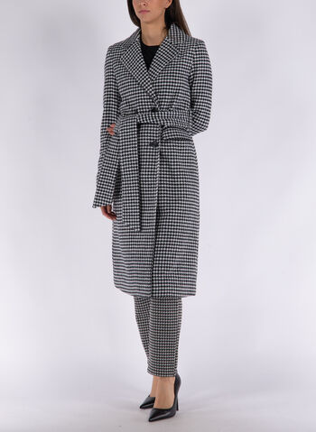 CAPPOTTO LUNGO IN PIED DE POULE, 060 BLKWHT, small