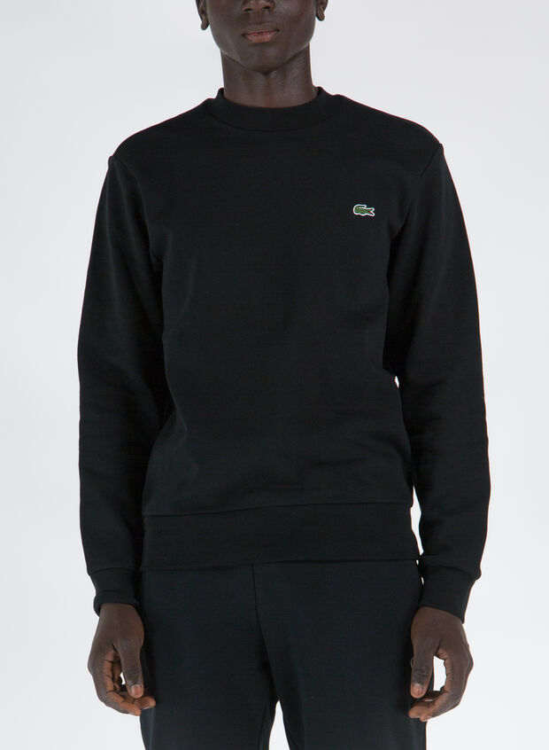 FELPA IN COTONE BIOLOGICO SPAZZOLATO, 031 BLK, large