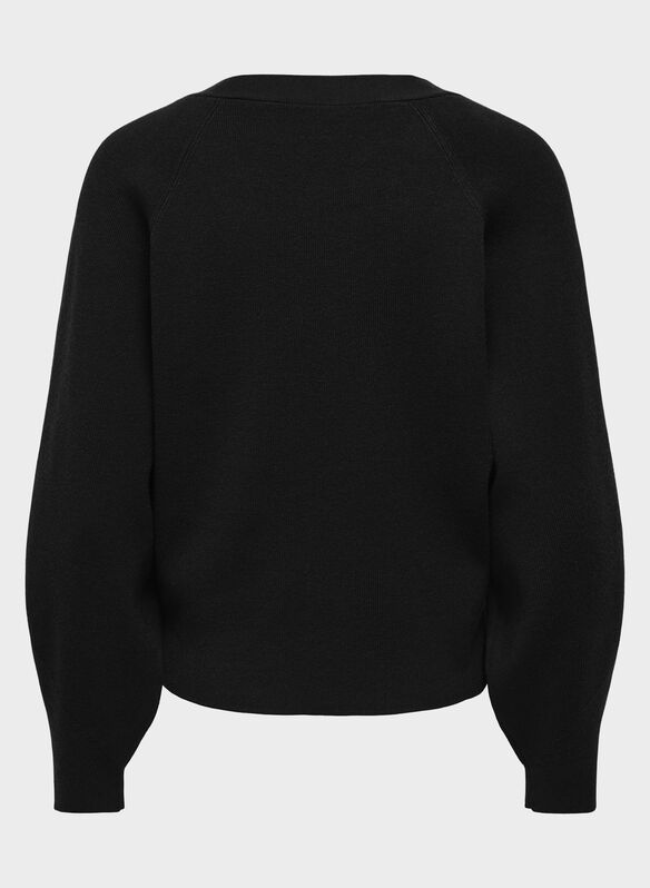 CARDIGAN SITERI V BOTTONI, BLACK, medium