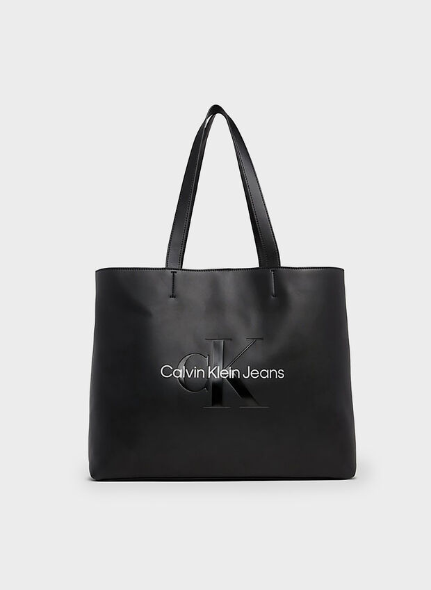 BORSA SHOPPER LOGO, 0GL BLK, large