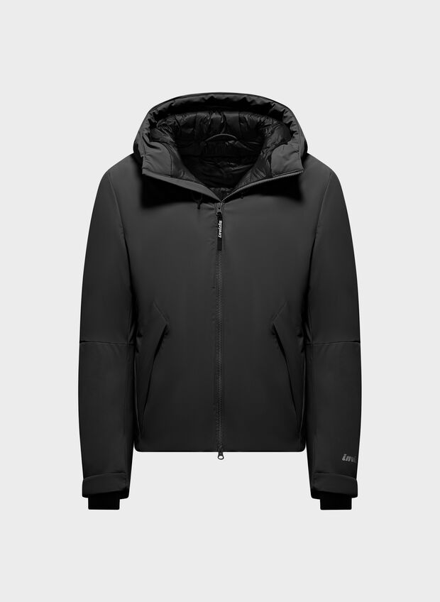 GIUBBOTTO FULL ZIP CON CAPPUCCIO, 90 BLK, large