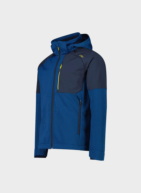GIACCA SOFTSHELL CON MOTIVO GRID-JACQUARD, L573 BLUENVY, medium
