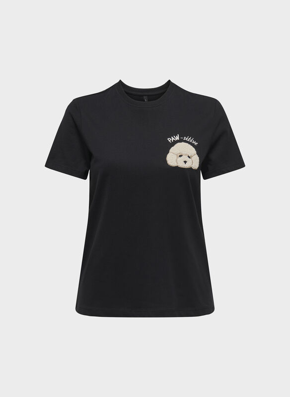 T-SHIRT TERESA ORSETTO, BLACK TEDDY, medium