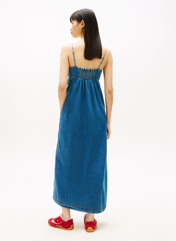 ABITO LUNGO IN CHAMBRAY, 1A5 DENIM, medium