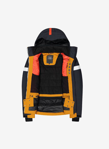 GIACCA DA SCI IN TWILL CON CAPPUCCIO STACCABILE, C729 ZUCCA, small