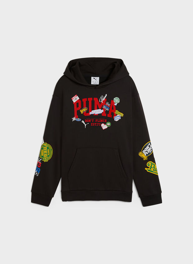 FELPA HOODIE HOOPERHOTLINE RAGAZZO, 01 BLK, large