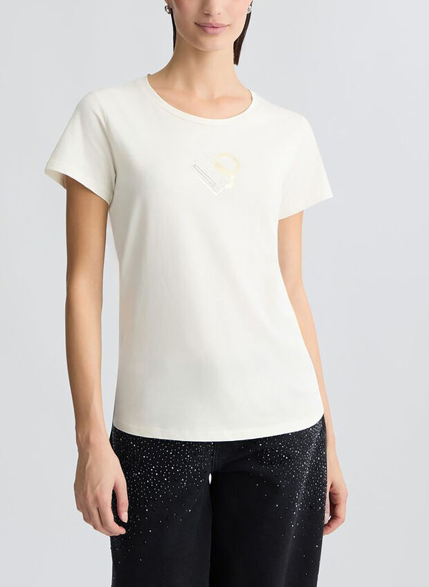 T-SHIRT LOGO, M9282 WHTGOLD, large