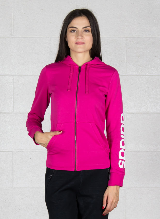 ADIDAS FELPA CON CAPPUCCIO ESSENTIALS LINEAR FULL ZIP Fuxia | Sport85