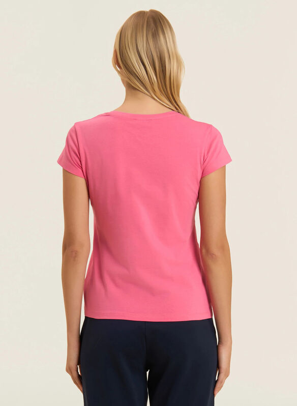 T-SHIRT MANICA CORTA CON LOGO, P102 FRAGOLA, medium