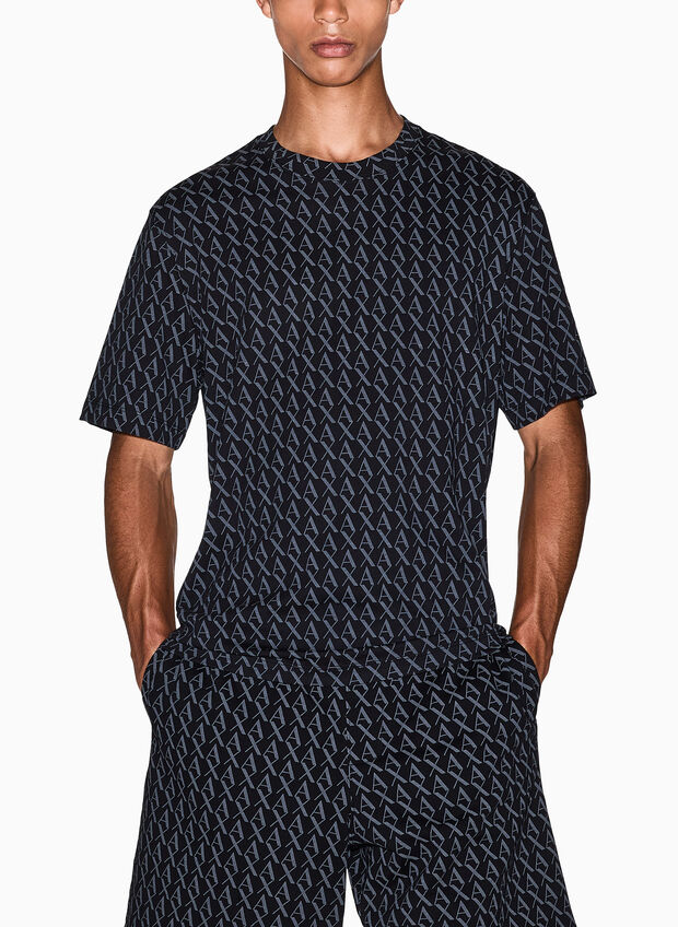 T-SHIRT STAMPA ALL OVER, FC026 BLK, large