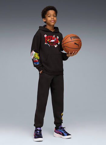FELPA HOODIE HOOPERHOTLINE RAGAZZO, 01 BLK, small