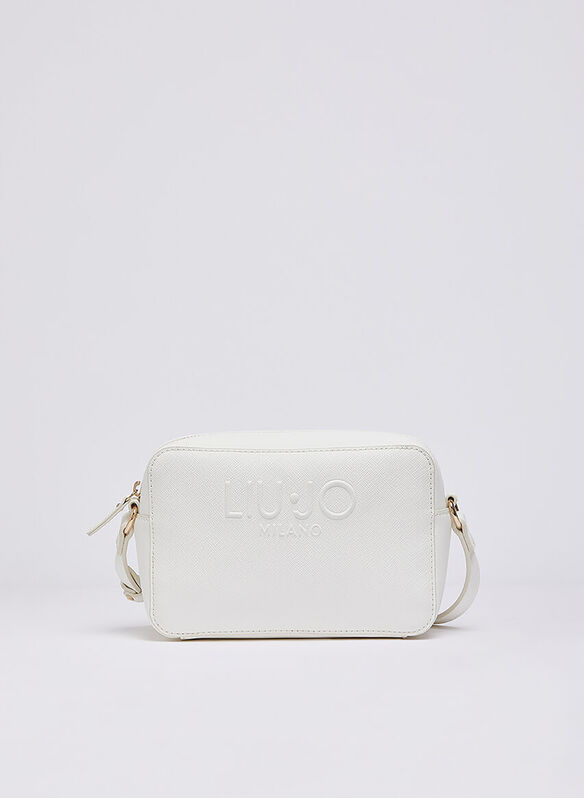 BORSA A TRACOLLA CON LOGO, X0459 CREMA, medium