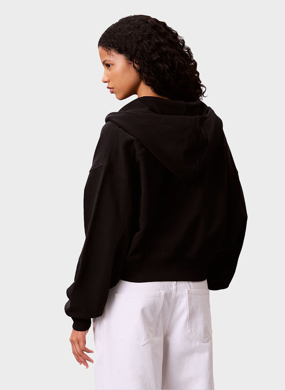FELPA FULL ZIP MICRO LOGO, UB1 BLK, medium