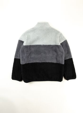 PILE TEDDY 1/2 ZIP TRICOLOR RAGAZZO, KK001BLKGREY, small
