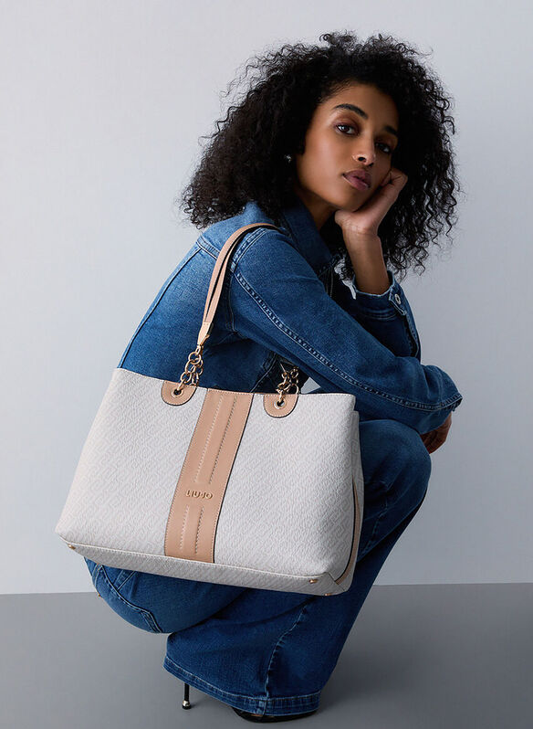 BORSA A SPALLA MEDIA, C3920 CREMA, medium