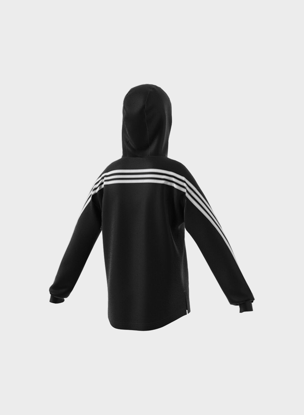 ADIDAS FELPA CON CAPPUCCIO 3-STRIPES FULL-ZIP RAGAZZA Bianco, Nero Bambino  | Sport85