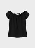 T-SHIRT FLOKKA RAGAZZA, BLACK, thumb
