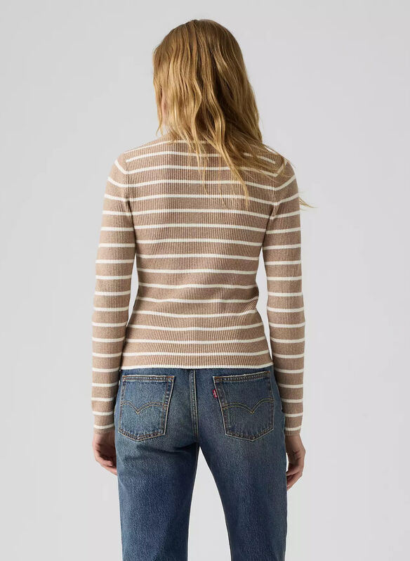 MAGLIONE  COSTINA RIGATA, 0043 TORTORAWHT, medium